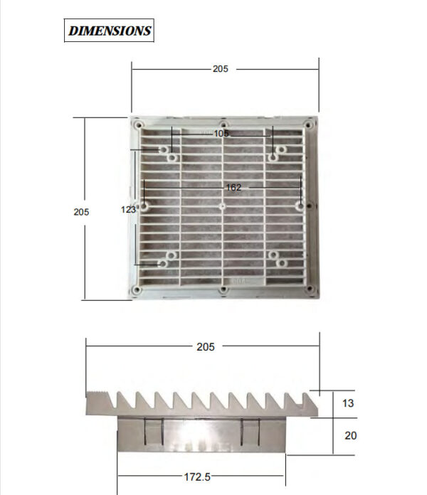 804 Windows filter 172mm 150mm 120mm